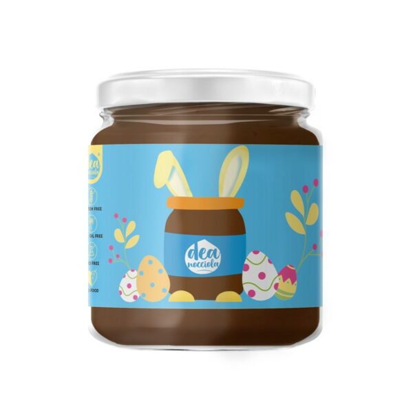 vasetto di crema classica al latte con etichetta edizione speciale pasqua